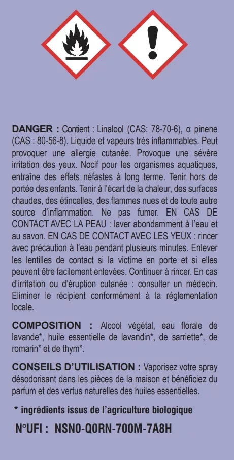 Etiquette spray garrigue