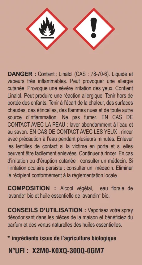 Etiquette spray lavande