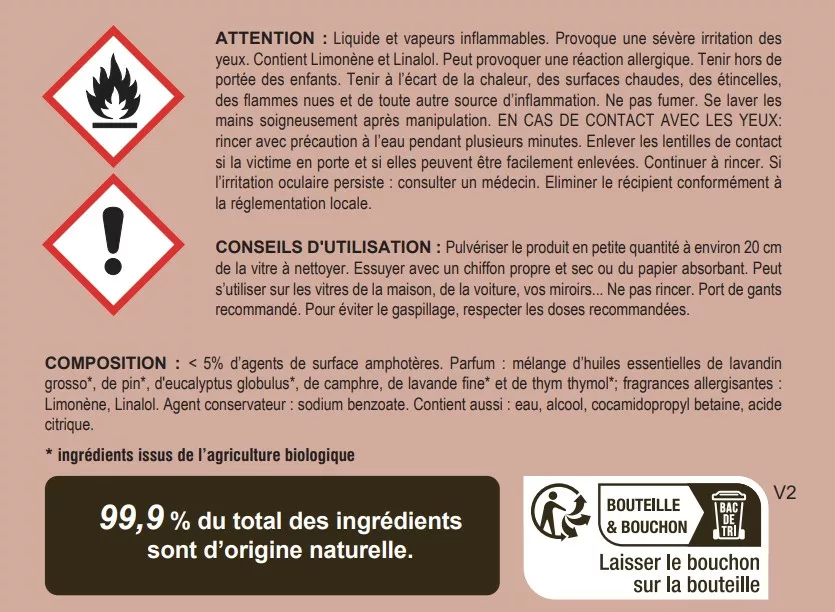 Ettiquette vitres lavande